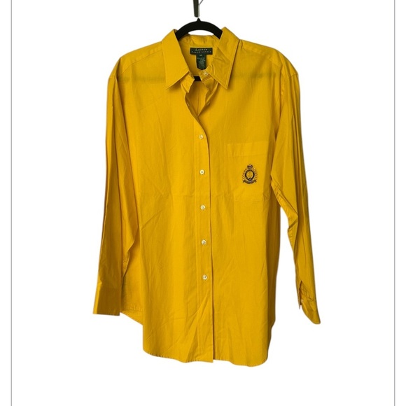 NWT Ralph Lauren button down shirt Sunfish Yellow Crest Pocket excellent Size 14 - Picture 3 of 9